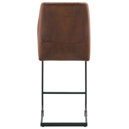 Modern Chairs With Suede Cushions And Black Metal Legs For Dining Room Or Office (Set of 2) - Brown