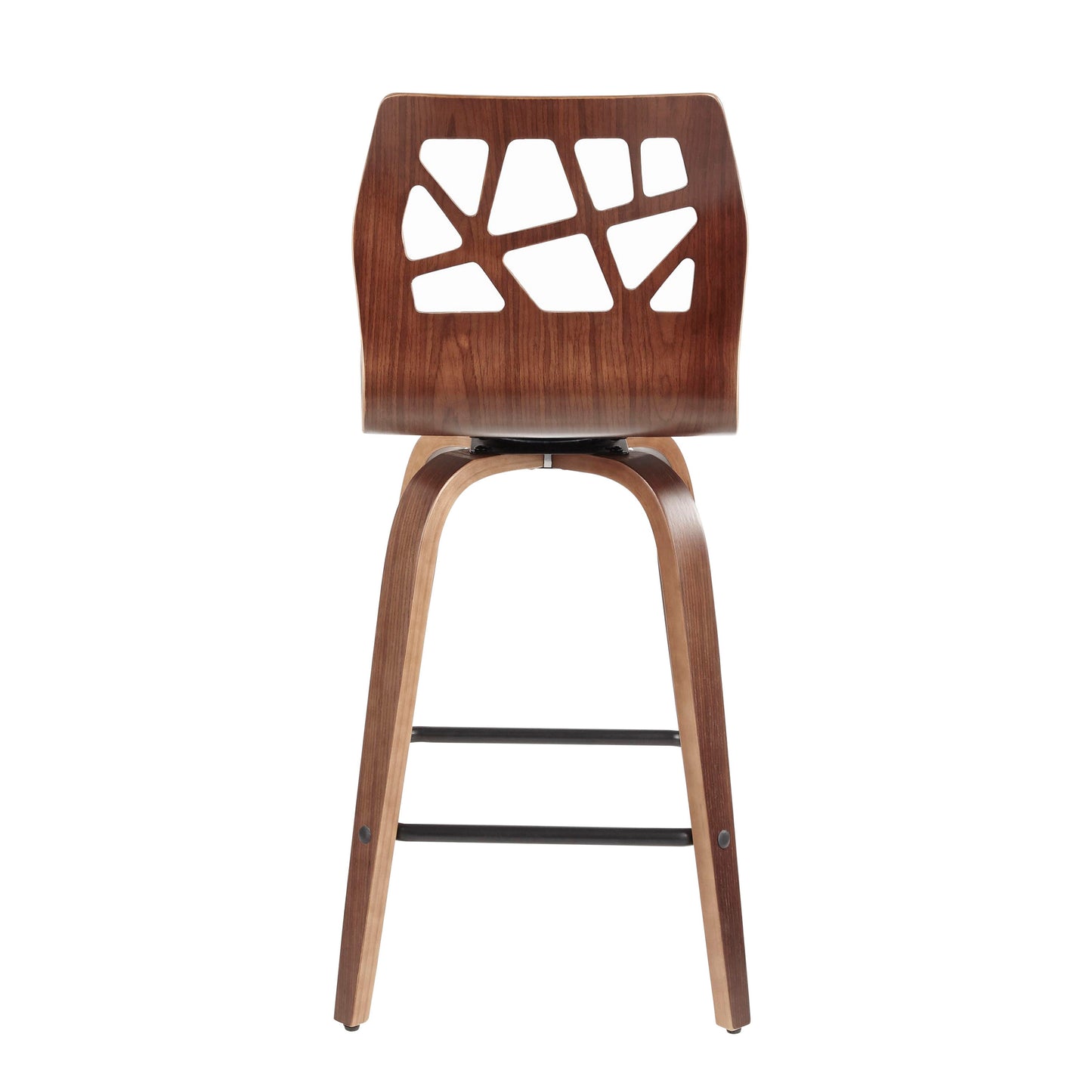 Folia - Mid-Century Modern Counter Stool (Set of 2) - Walnut / Teal
