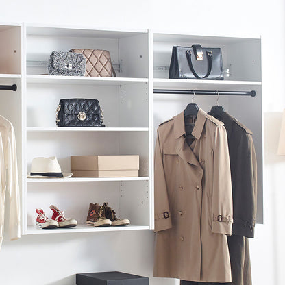 Devi - Wall Mounted Wood Closet System With Modular Units - White
