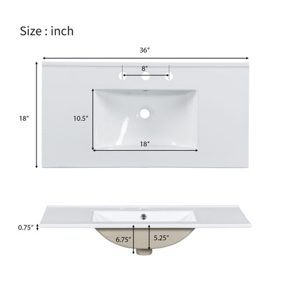 Bathroom Vanity With Two Soft Close Doors, Adjustable Shelves And Three Drawers - Green