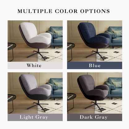 360ÔøΩÔøΩ Swivel Office Chair, Modern Chenille Chair With And Metal Base Frame, No Wheels, Accent Chair - Gray