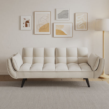 Sofa Soft Two Armrests Throw Pillow Pillow Comfortable Fit Apartment Bedroom Small Space - Beige