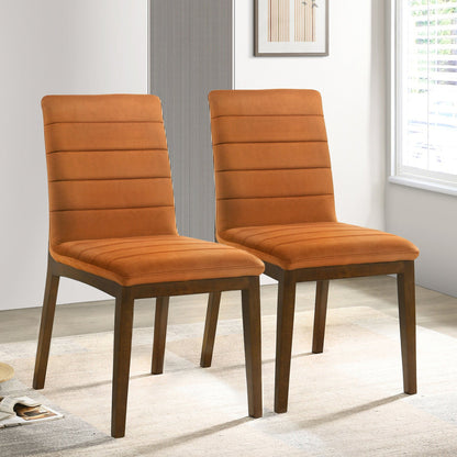 Ines - Dining Chair (Set of 2) - Brown / Burnt Orange