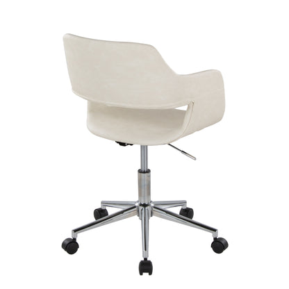 Margarite - Contemporary Task Chair - Chrome / Cream