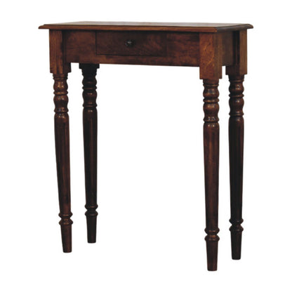 Turned Legs 1 Drawer Console - Brown