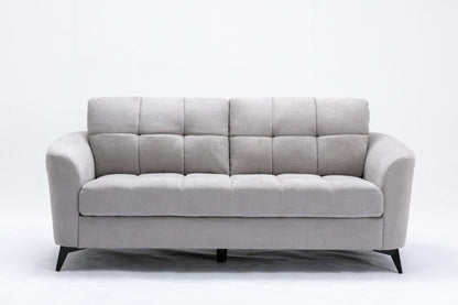 Callie - Woven Living Room Fabric Sofa, Loveseat (Set of 2) - Light Gray