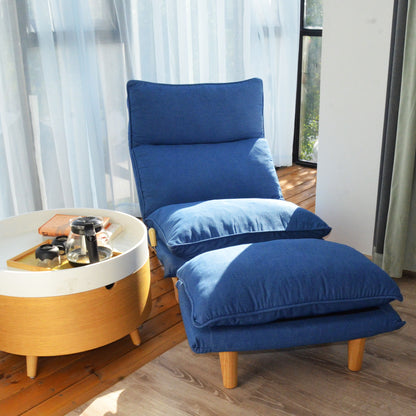 Single Lazy Sofa Chair Leisure Foldable Reclining Chair - Blue