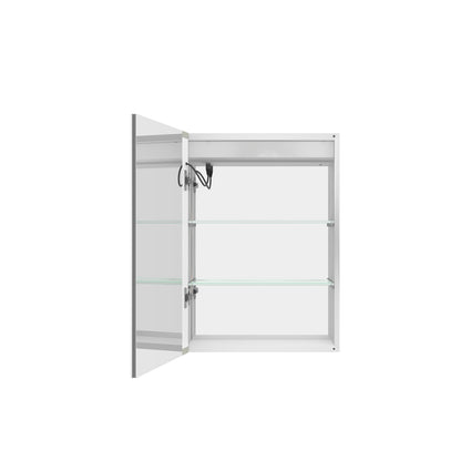 Bathroom Medicine Cabinet With Lights, LED Medicine Cabinet With Mirror, Lighted Medicine Cabinet With Defogger, Dimmer, Digital Clock & Temp Display, Surface Mount - Silver