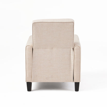 Linen Push Back Chair For Elegant Home - Light Beige