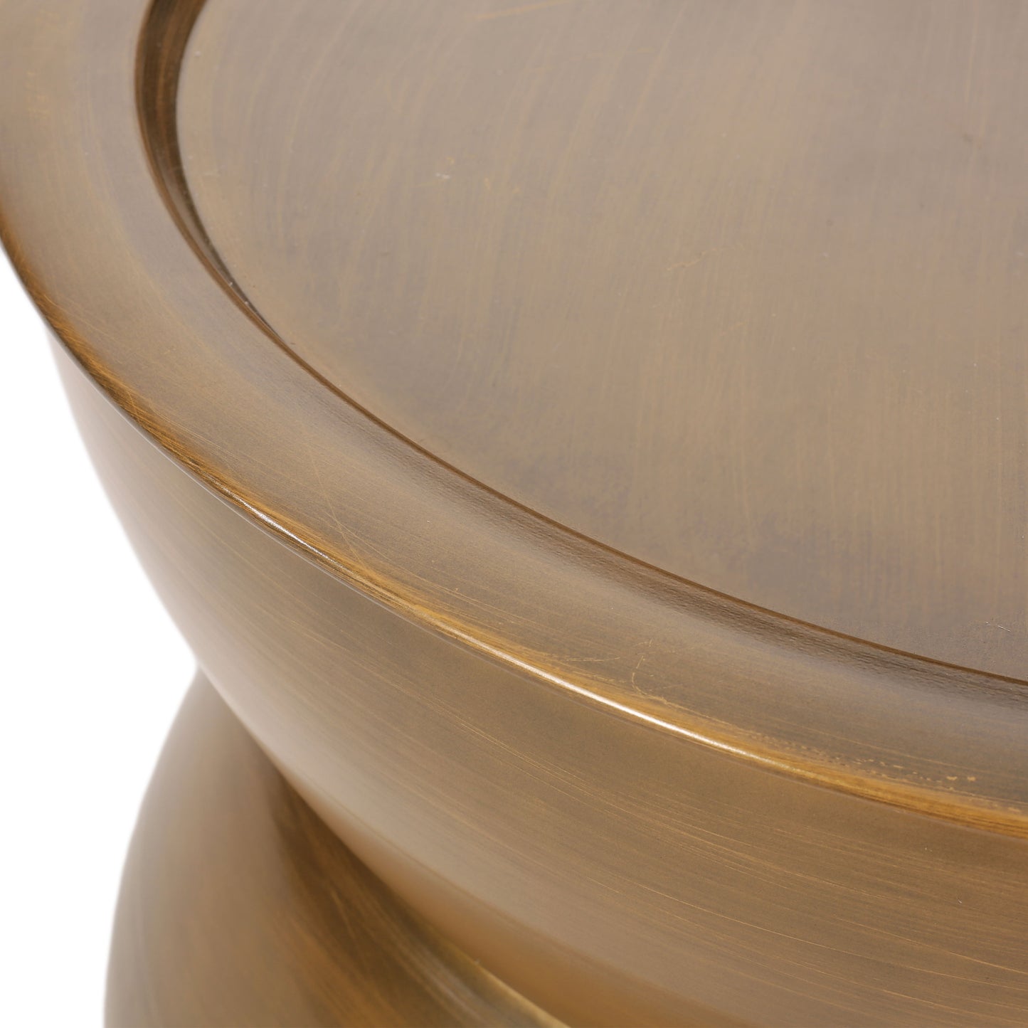 Metal Hammered Coffee Table With Stunning Hourglass Design - Gold