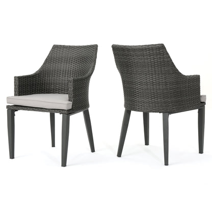 Hillhurst - Outdoor Chair, Comfortable Rattan With Weather Resistant Cushion (Set of 2) - Gray