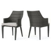 Hillhurst - Outdoor Chair, Comfortable Rattan With Weather Resistant Cushion (Set of 2) - Gray