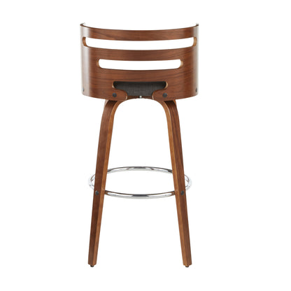 Cosini - Mid-Century Modern Barstool With Swivel (Set of 2) - Walnut / Charcoal