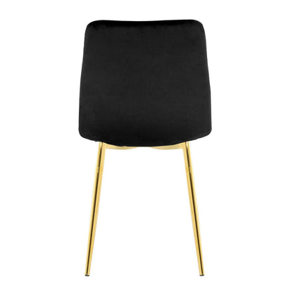 Modern Light Luxury Dining Chair With Gold Metal Legs (Set of 4) - Black