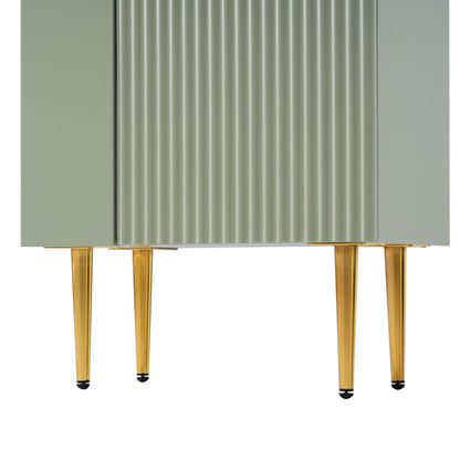 Bathroom Vanity, Combo Cabinet, Bathroom Storage Cabinet, Single Ceramic Sink, Left Side Storage - Green