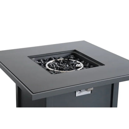 Powder Coated Fire Pit With Surface - Gray