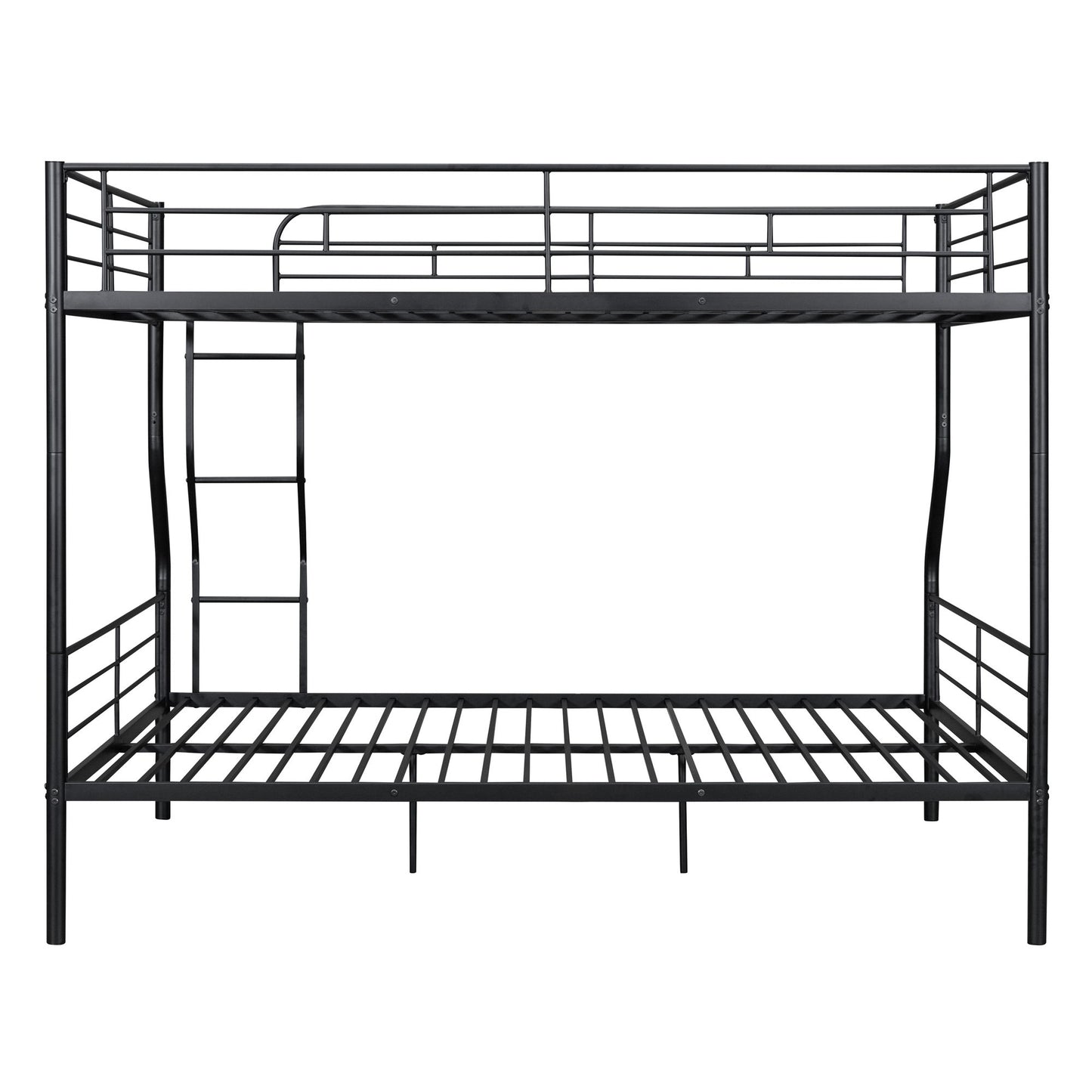 Full Long Over Queen Metal Bunk Bed - Black