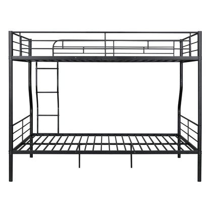 Full Long Over Queen Metal Bunk Bed - Black