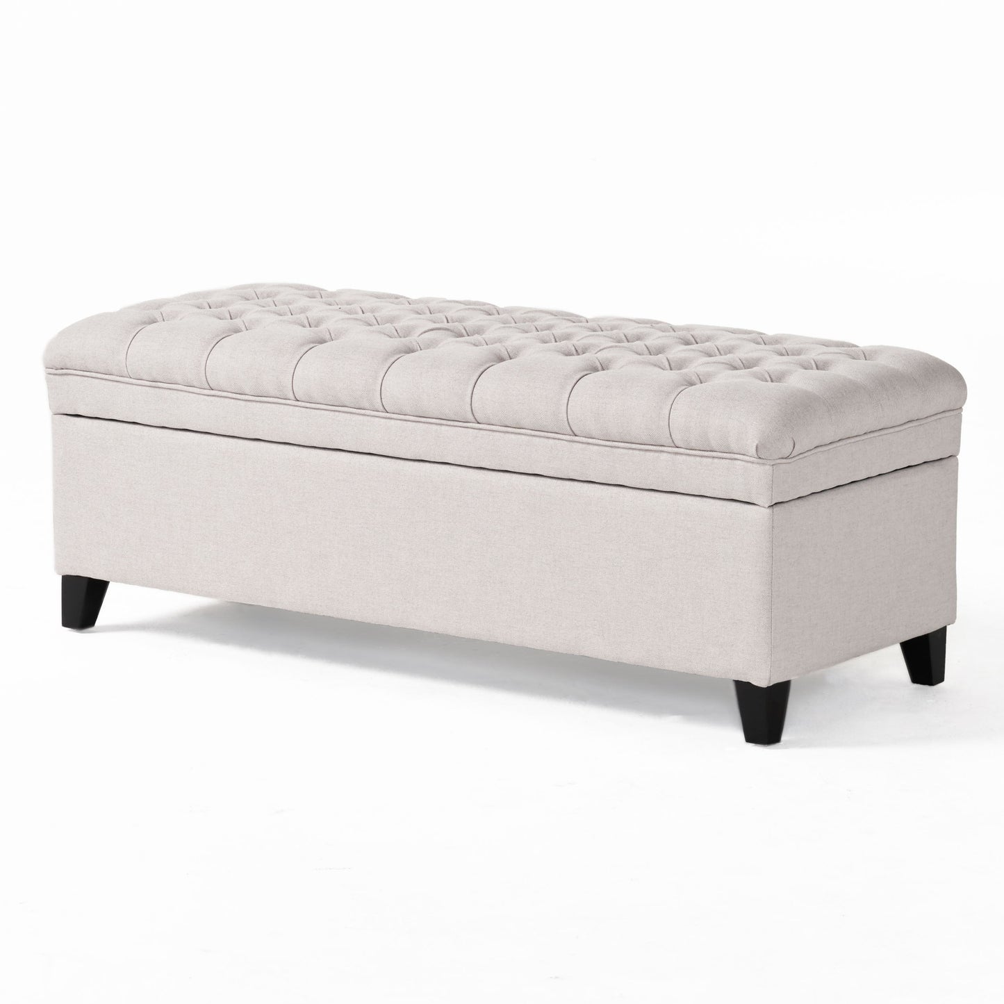 Juliana - Storage Ottoman Fabric - Light Gray