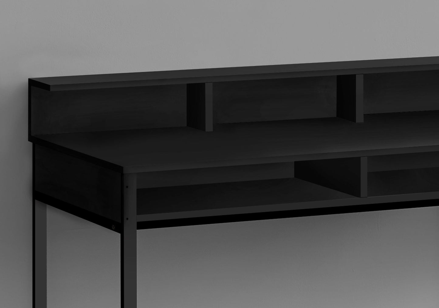Computer Desk, Home Office, Standing, Storage Shelves, Laptop, Contemporary & Modern - Black