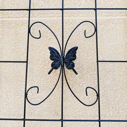 4 Pack Garden Metal Trellis Rustproof Trellis For Climbing Plants Outdoor Flower Support - Black