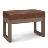 Milltown - Footstool Small Ottoman Bench - Distressed Saddle Brown