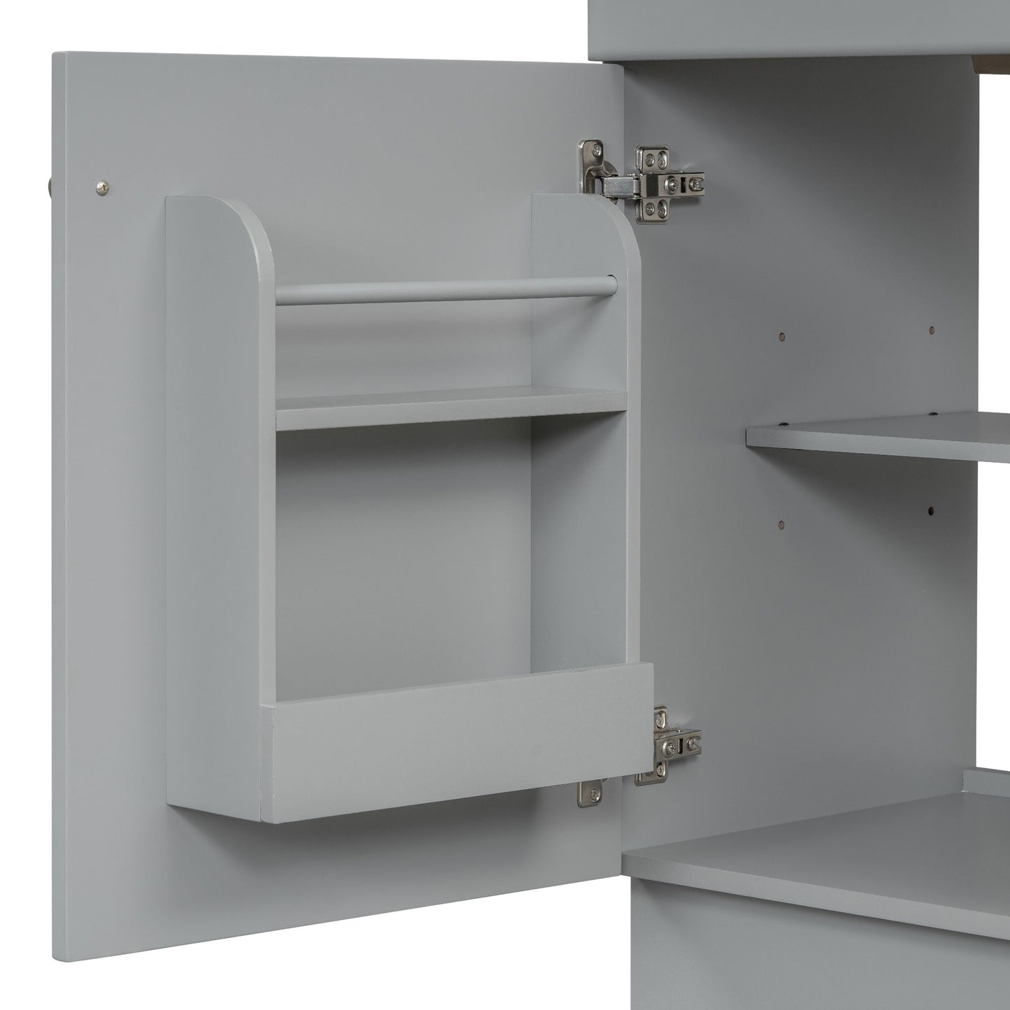 Bathroom Vanity With Sink, Vanity Cabinet With Door Shelf And Adjustable Shelf - Gray