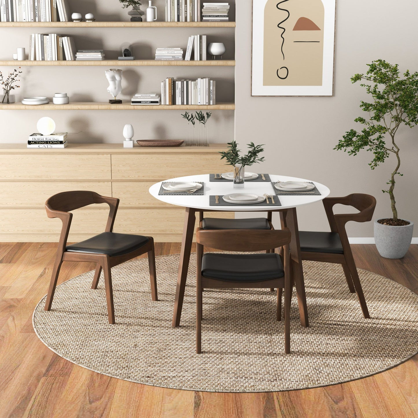 Alina - Dining Table - Brown / White