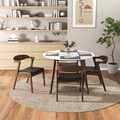 Alina - Dining Table - Brown / White