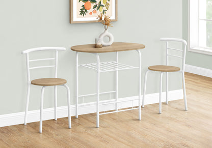 3 Pieces Dining Table Set, Small, Contemporary & Modern - Natural