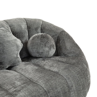 Durable Comfort High Back Bean Bag Sofa Lounger For Adults And Kids - Gray