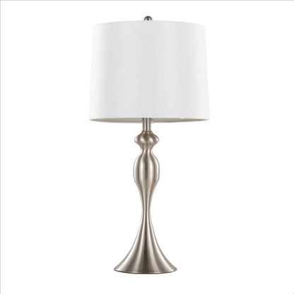 Ashland - Contemporary Table Lamp (Set of 2) - White / Nickel