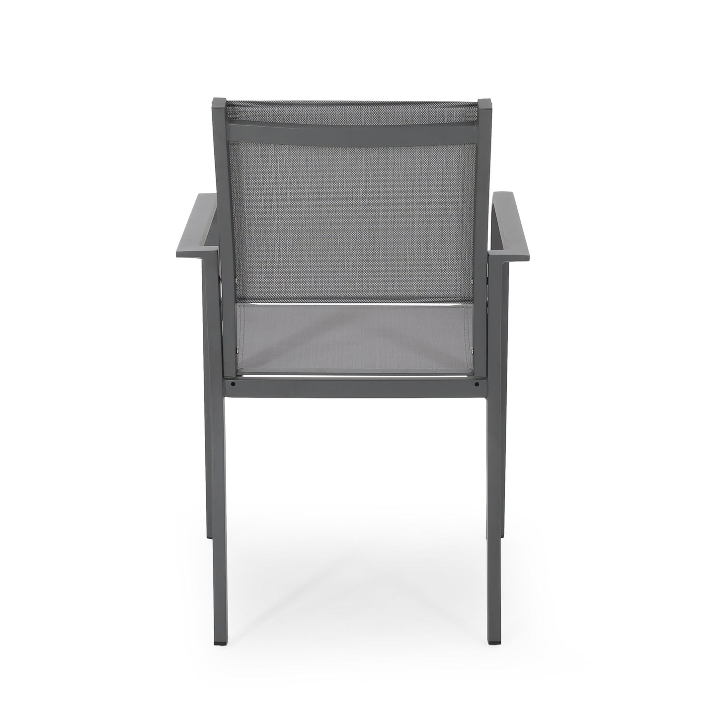 Waterfal - Outdoor Aluminum Dining Chair With Mesh Seat (Set of 2) - Dark Gray