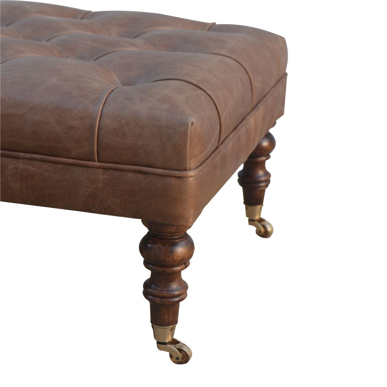 Buffalo - Leather Ottoman - Brown