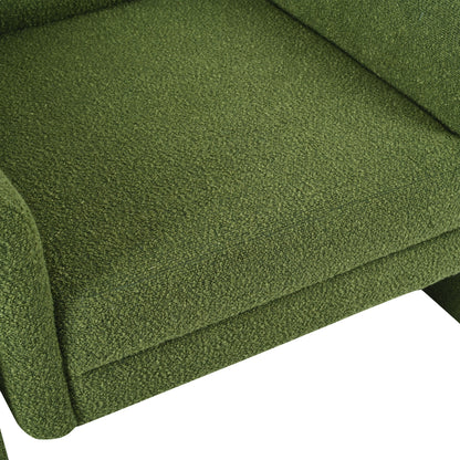 Modern Boucle Upholstered Accent Chair Sturdy Support & Luxurious Comfort Solid, Manufactured Wood - Green