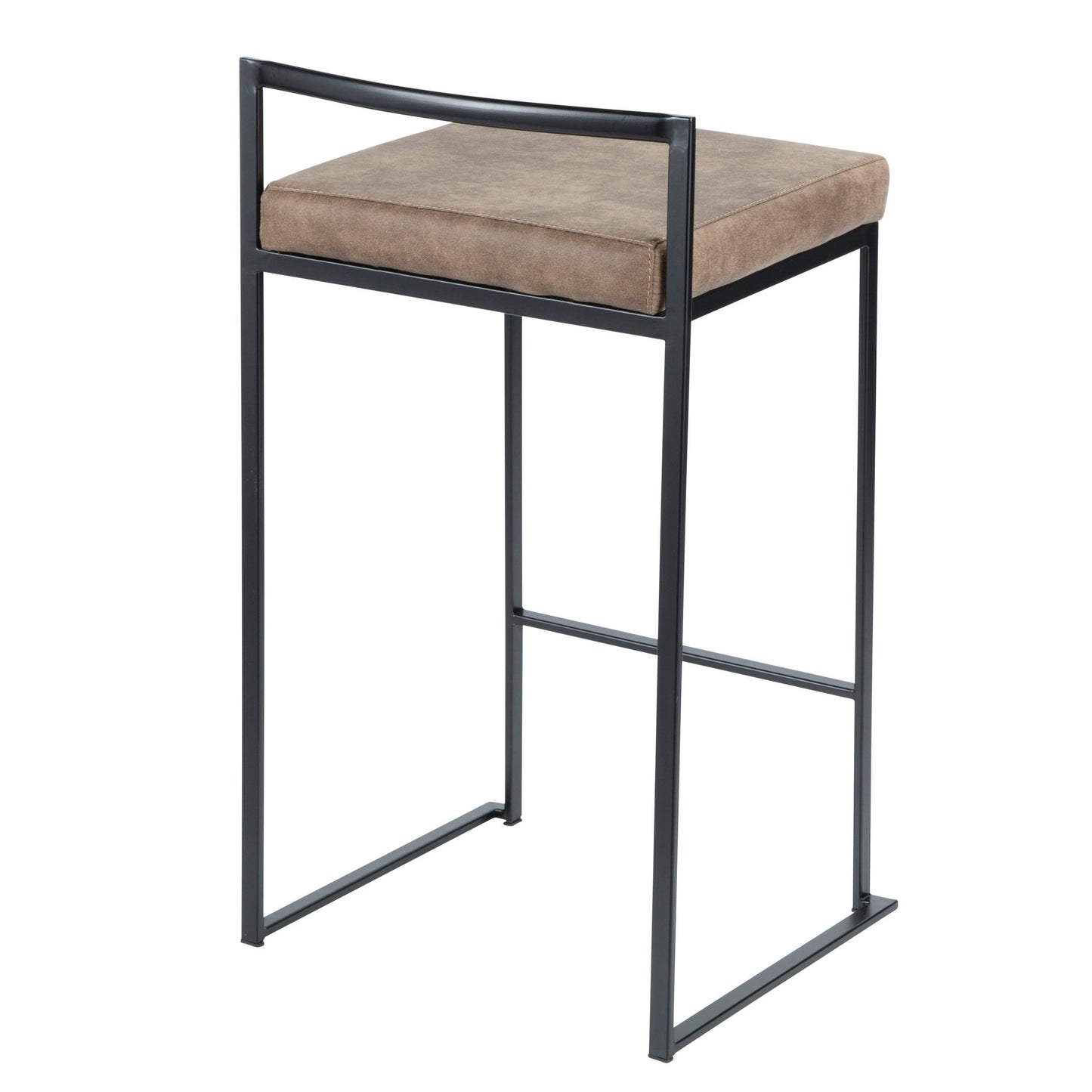 Fuji - Contemporary Stackable Counter Stool (Set of 2) - Brown / Black