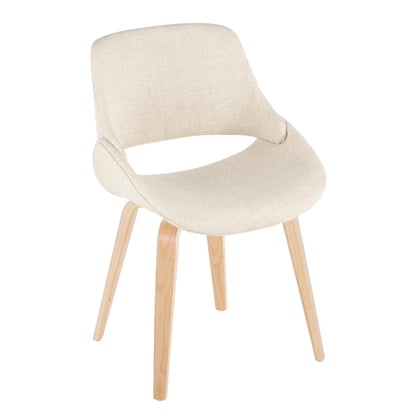 Fabrico - Mid-Century Modern Dining Chair (Set of 2) - Cream / Natural