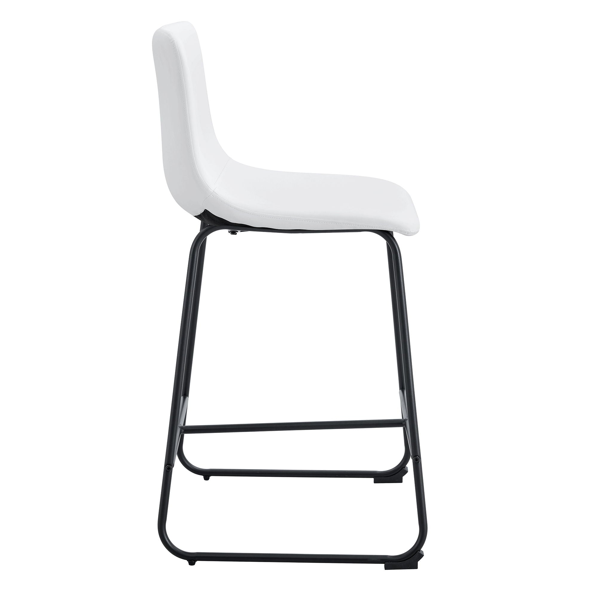 (Set of 2) Modern Minimalist Style Material Bar Stools, Suitable For Kitchen, Bar And Modern Home Design - White