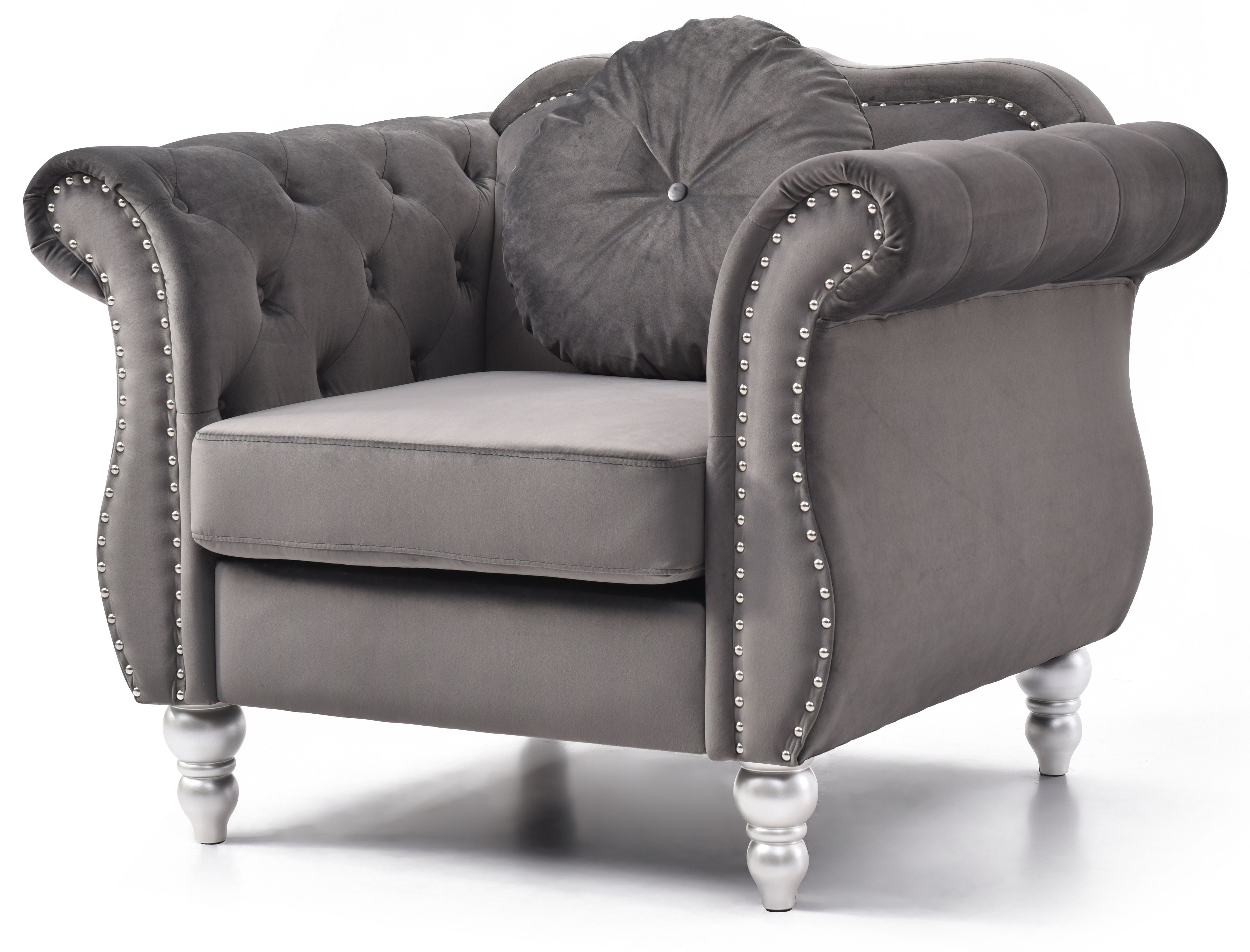 Chic Transitional Chair - Dark Gray