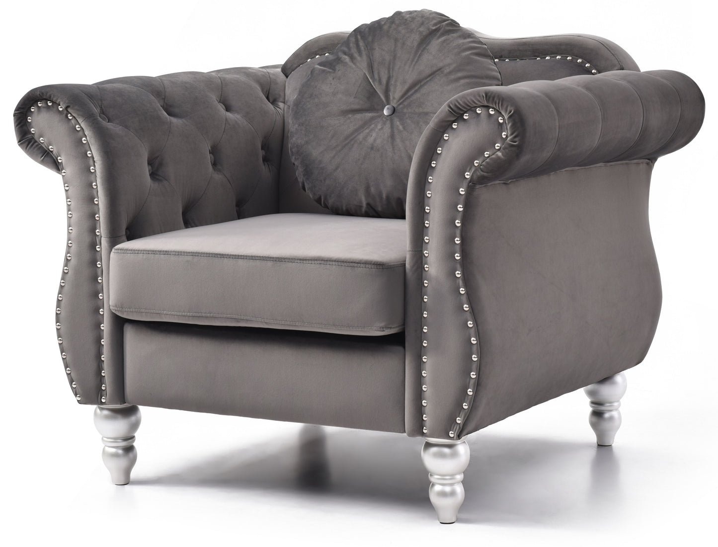 Chic Transitional Chair - Dark Gray
