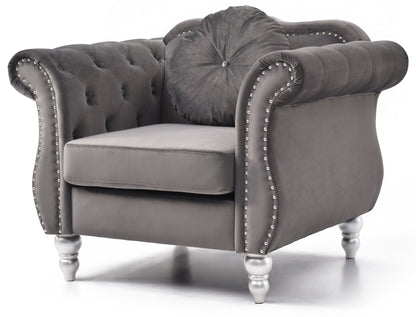 Chic Transitional Chair - Dark Gray