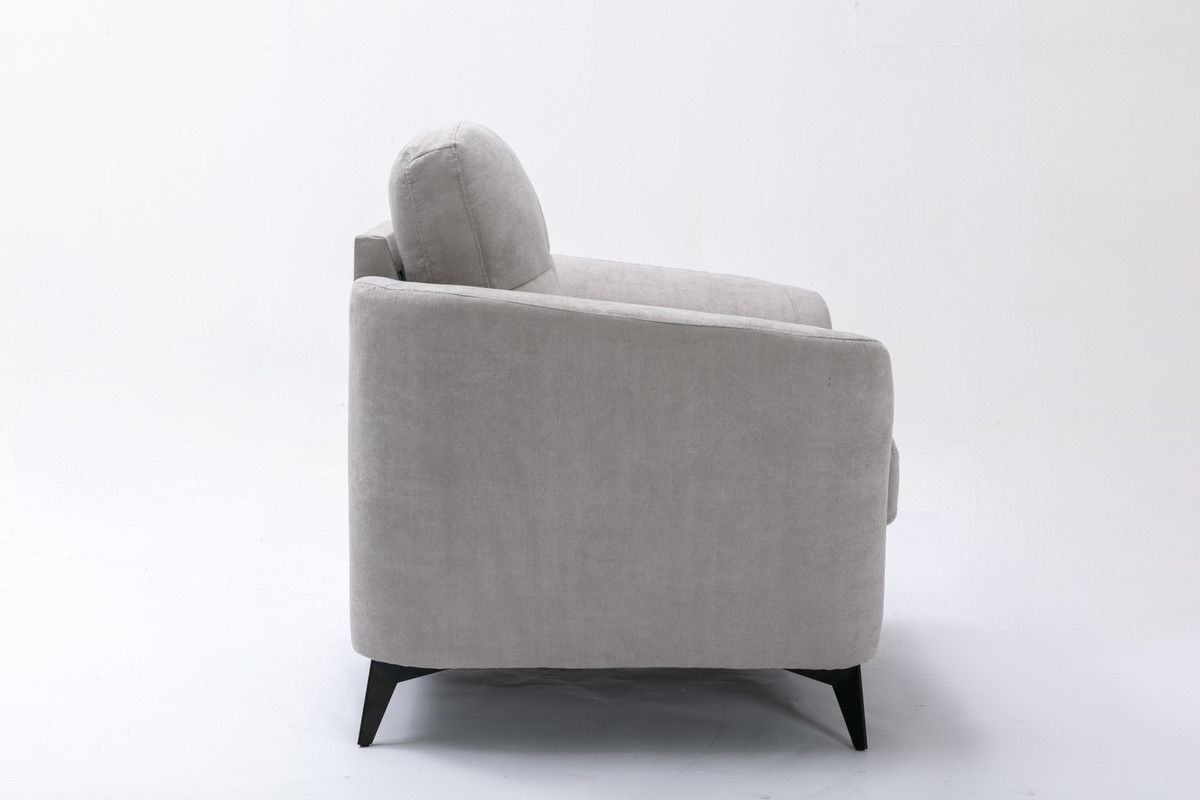 Callie - Woven Fabric Chair - Light Gray