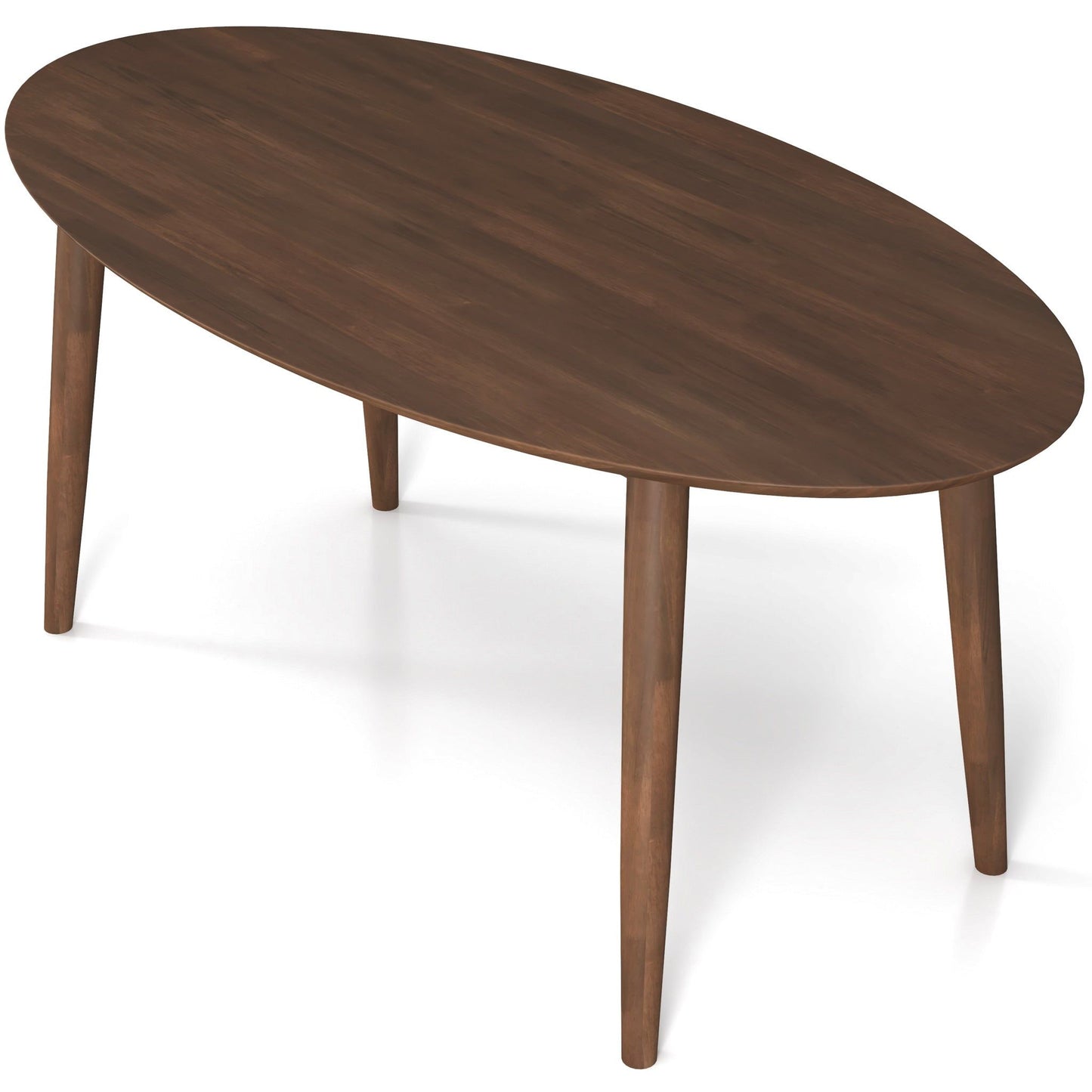 Ada - Mid-Century Modern Style Oval Dining Table - Brown