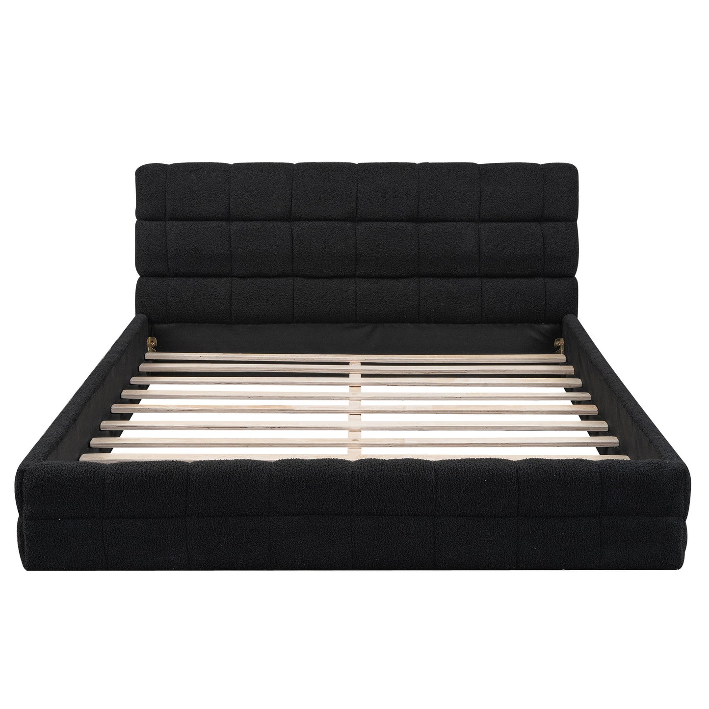 Queen Size Upholstered Platform Bed - Black