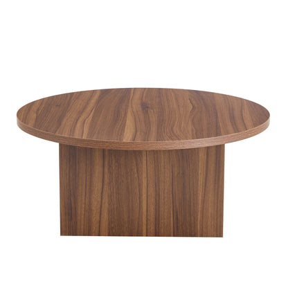 Versatile Round Coffee Table For Diverse Interior Styles, Blending Modern Minimalism With Nordic Elegance - Walnut