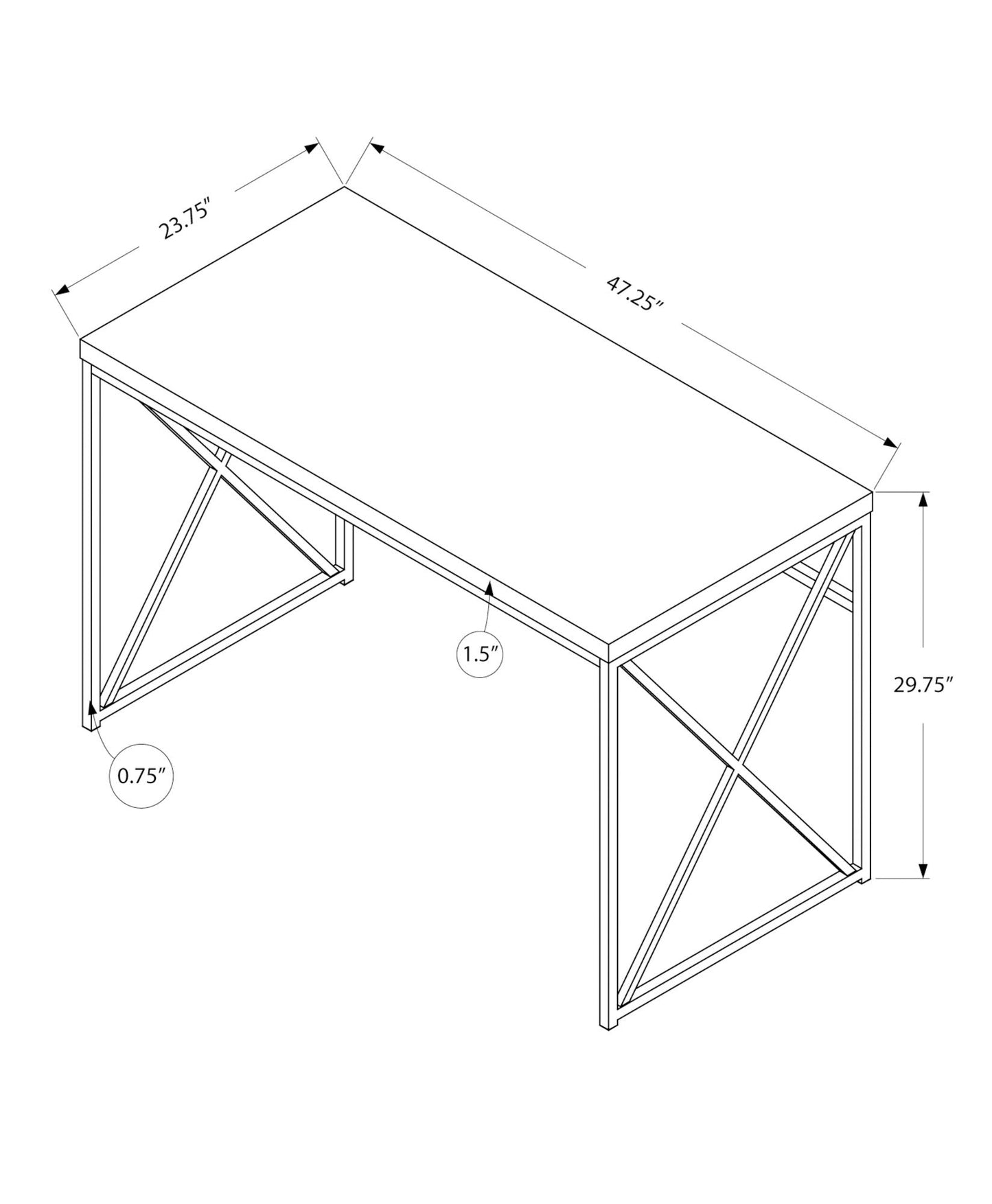 Computer Desk For Home Office, Laptop, Versatile Design - Brown