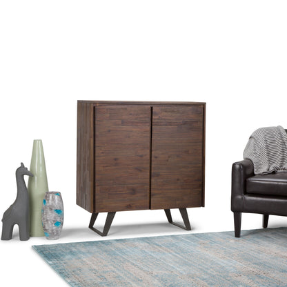 Lowry - Medium Storage Cabinet - Distressed Charcoal Brown