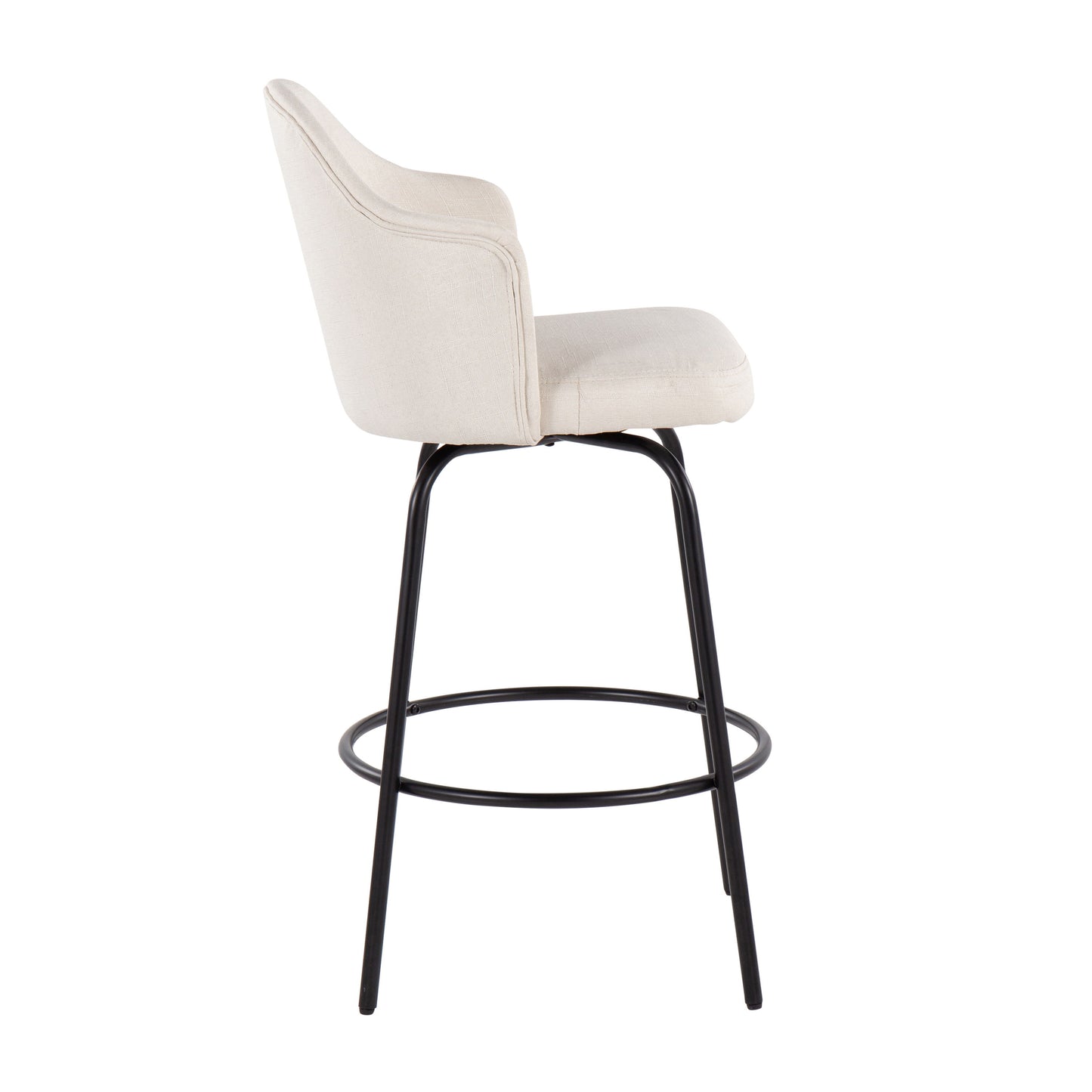 Ahoy - Contemporary Fixed Height Counter Stool (Set of 2) - Black / Cream