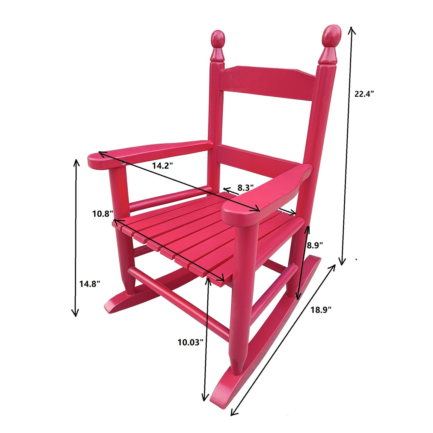 Children's Rocking Chair Indoor Or Outdoor, Suitable For Kids, Durable - Red