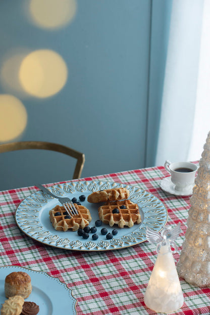 Plastic Charger Polypropylene Plate (Set of 8) - Blue / Gold